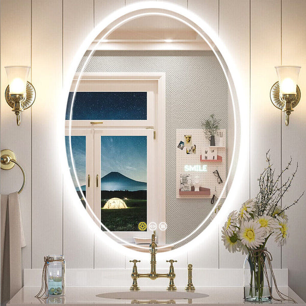 500X700mm Led Bathroom Mirror Oval Dimmable Anti Fog Mirrors