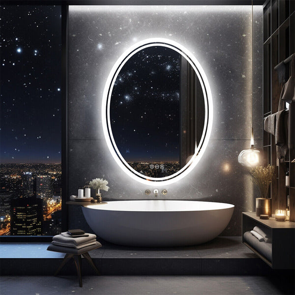 500X700mm Led Bathroom Mirror Oval Dimmable Anti Fog Mirrors