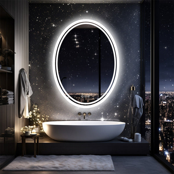 500X700mm Led Bathroom Mirror Oval Dimmable Anti Fog Mirrors