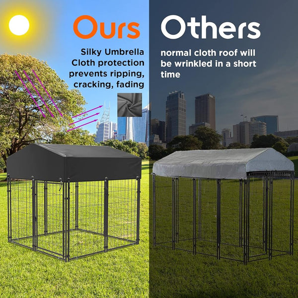 Outdoor Dog Kennel Xs Pet Cage With Roof & Cover 127X120x134cm Dog Kennels