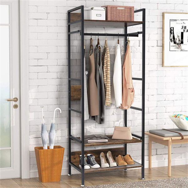 Metal Garment Rack Coat Stand Mdf And Iron Organiser 60 X 40 162 Cm. Garment Racks