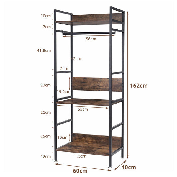 Metal Garment Rack Coat Stand Mdf And Iron Organiser 60 X 40 162 Cm. Garment Racks