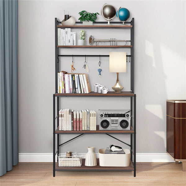 5 Tier Baker's Rack Microwave Stand Storage Shelf 84.5Cm Microwaves