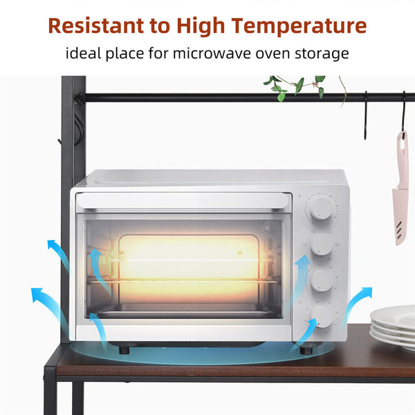 5 Tier Baker's Rack Microwave Stand Storage Shelf 84.5Cm Microwaves