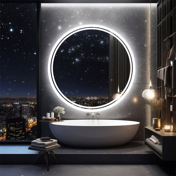 60Cm Led Bathroom Mirror Anti Fog Circle Backlit Hd Mirrors