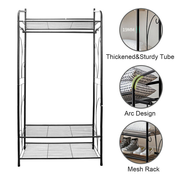 Extra Large Iron Clothes Rack Garment Hanging Stand Garment Racks