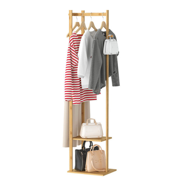 Bamboo Coat & Hat Rack Stand Shoe Shelf Thicken Wooden Hanger Coat & Hat Racks