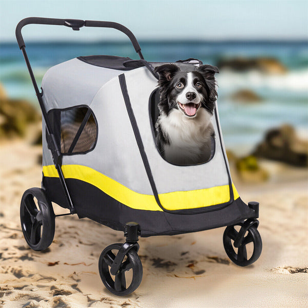 Dog Stroller W/ Rain Cover Foldable Pet Cart Dog Strollers