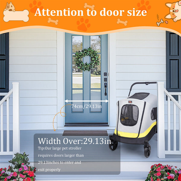 Dog Stroller W/ Rain Cover Foldable Pet Cart Dog Strollers