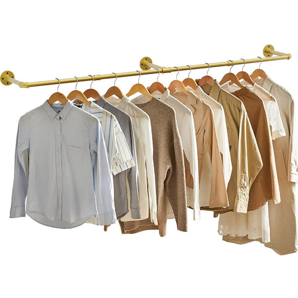 Iron Clothes Rail Gold Wall Mounted Garment Rack Garment Racks