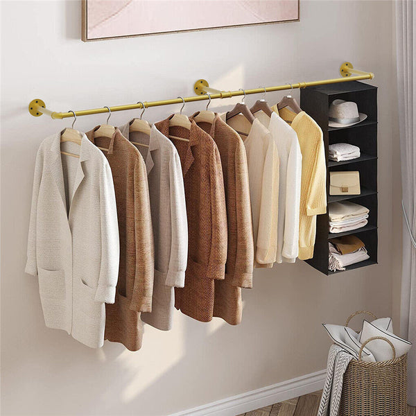 Iron Clothes Rail Gold Wall Mounted Garment Rack Garment Racks