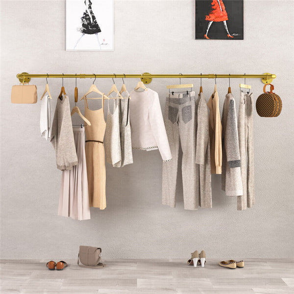 Iron Clothes Rail Gold Wall Mounted Garment Rack Garment Racks
