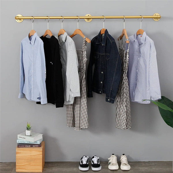 Iron Clothes Rail Gold Wall Mounted Garment Rack Garment Racks