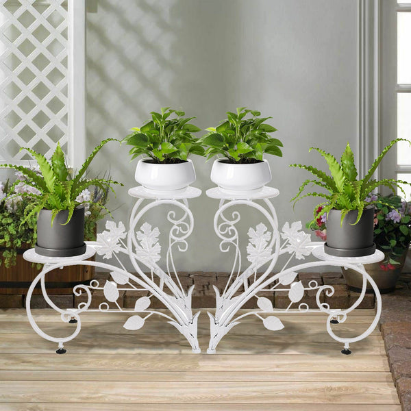 Set Of 2 Plant Stand Wedding Garden Flower Shelf Rack Plant Stands