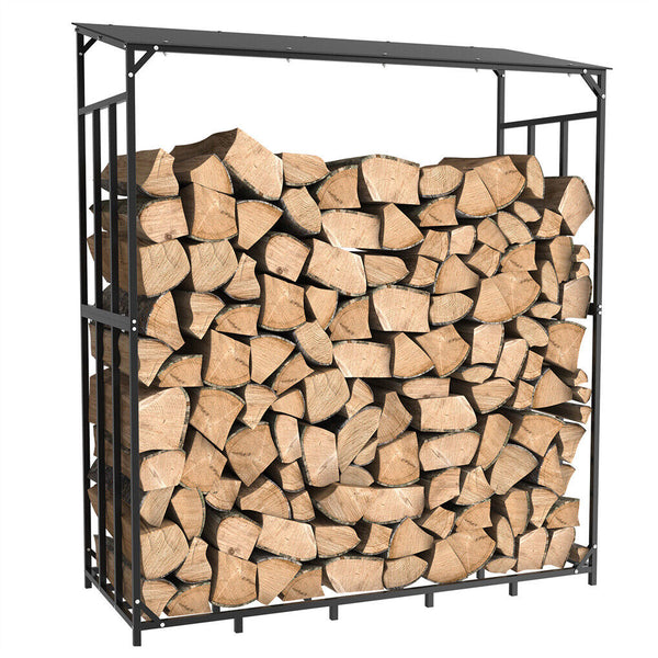 Metal Log Storage Shed Outdoor Firewood Rack Holder Firewood Racks