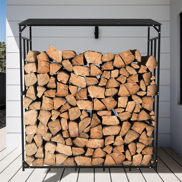 Metal Log Storage Shed Outdoor Firewood Rack Holder Firewood Racks