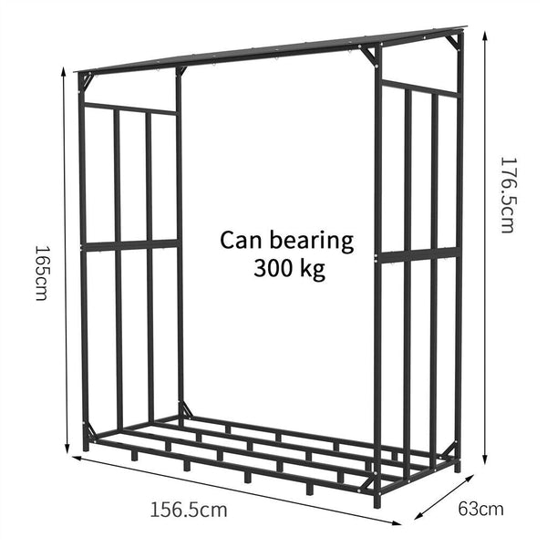 Metal Log Storage Shed Outdoor Firewood Rack Holder Firewood Racks