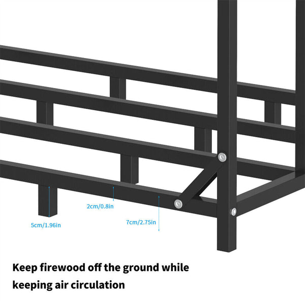 Metal Log Storage Shed Outdoor Firewood Rack Holder Firewood Racks