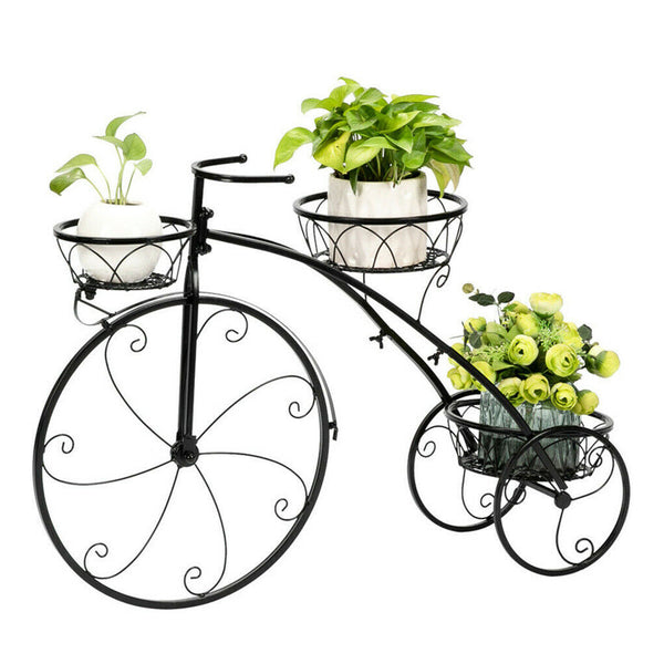 3 Tier Iron Bicycle Plant Stand Rack Tricycle Planter Plant Stands