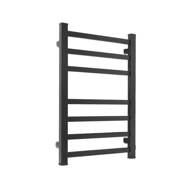 Aluminium Heated Towel Rail 7 Bar Electric Warmer Black Sterilisers & Towel Warmers