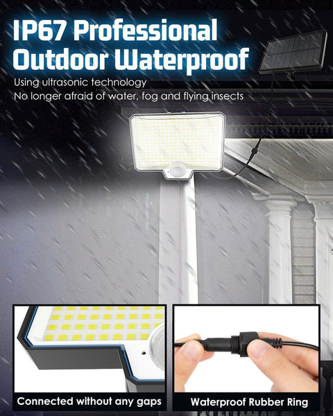 294 Led Solar Light Motion Sensor 6500K Black Outdoor Security Wall Flood Lamp Wall & Ceiling Lights