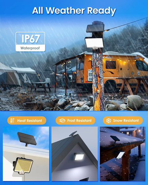 294 Led Solar Light Motion Sensor 6500K Black Outdoor Security Wall Flood Lamp Wall & Ceiling Lights