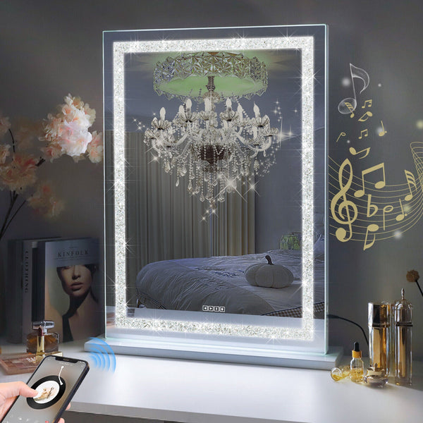 Crystal Vanity Mirror 80Cm Led Bluetooth Magnifying Makeup Mirrors
