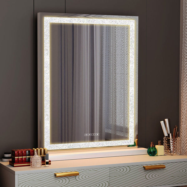 Crystal Vanity Mirror 80Cm Led Bluetooth Magnifying Makeup Mirrors