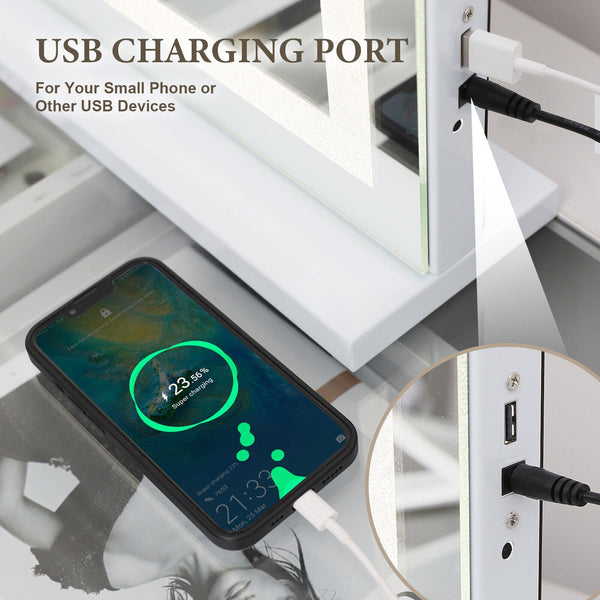 Crystal Vanity Mirror 80Cm Led Bluetooth Magnifying Makeup Mirrors