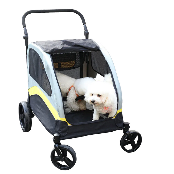 Dog Stroller W/ Divider Foldable Pet Cart Dog Strollers