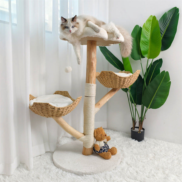 Cat Tree Tower Condo Scratcher Bed Sisal Plush Toy Ball Furniture & Scratchers