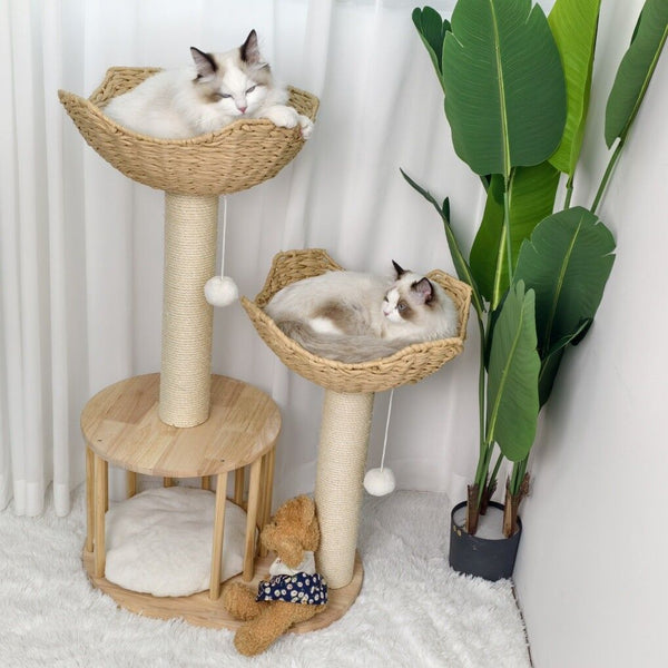 Cat Tree Tower Large Scratching Post Condo Basket Activity Center Furniture & Scratchers