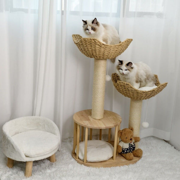 Cat Tree Tower Large Scratching Post Condo Basket Activity Center Furniture & Scratchers