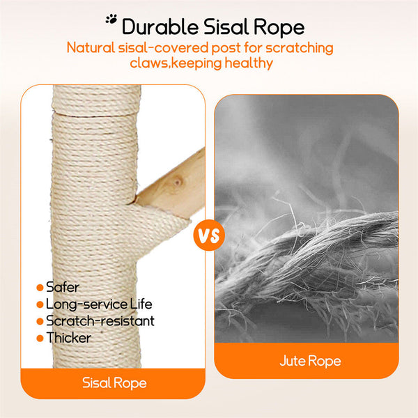 Cat Tree Scratcher Plush Sisal Willow Wood With Basket Cushion Furniture & Scratchers