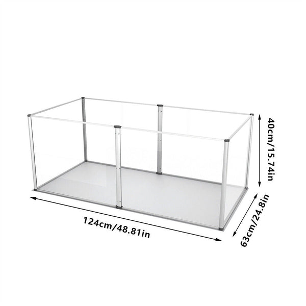 Clear Acrylic Dog Playpen 124X63x40cm Panels Cage Fences & Pens