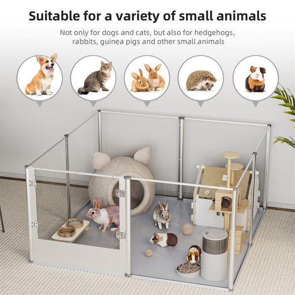 Large Acrylic Dog Playpen 120X120x61cm 8 Panels Cage Fences & Pens