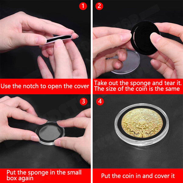 100Pcs 46Mm Clear Plastic Coin Holder Capsules Storage Box Money Boxes