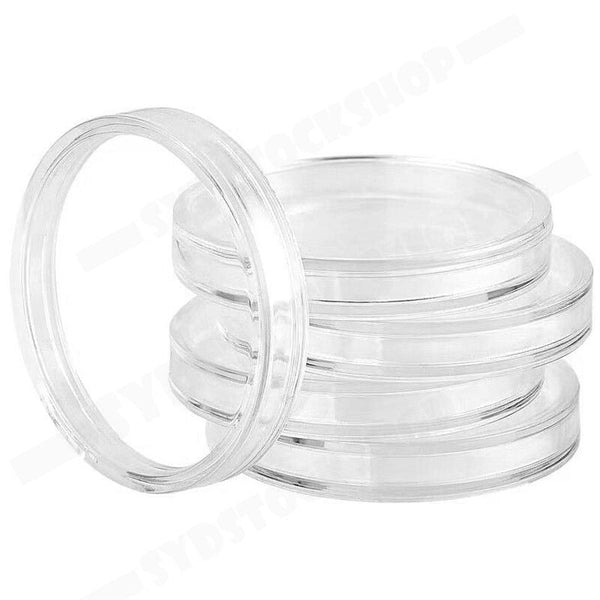 100Pcs 46Mm Clear Plastic Coin Holder Capsules Storage Box Money Boxes