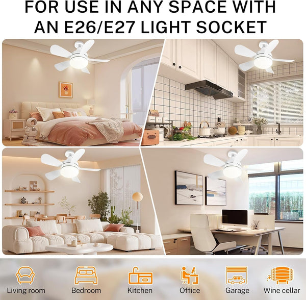 16.5 Ceiling Fan With Led Light 3 Speed Remote Control White Ceiling Fans