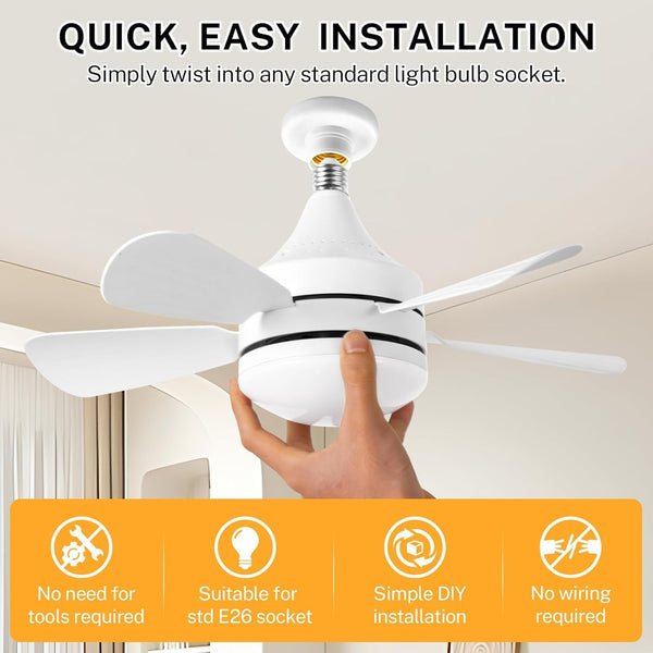 16.5 Ceiling Fan With Led Light 3 Speed Remote Control White Ceiling Fans