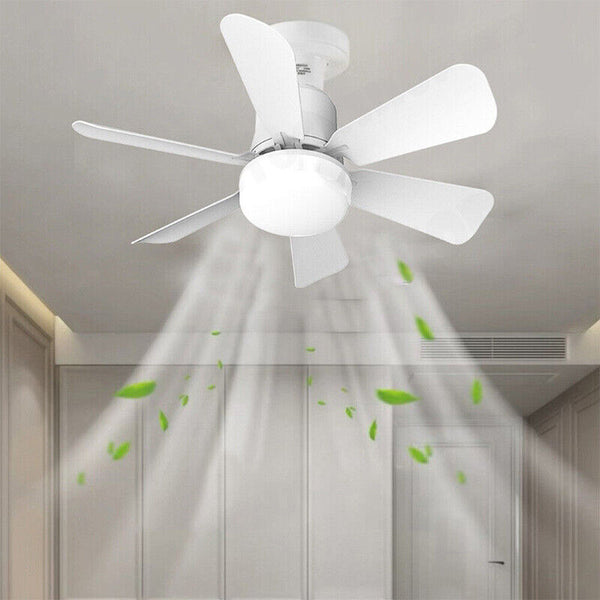 16.5 Ceiling Fan With Led Light 3 Speed Remote Control White Ceiling Fans
