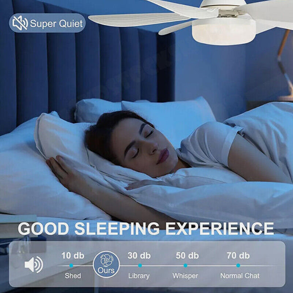 16.5 Ceiling Fan With Led Light 3 Speed Remote Control White Ceiling Fans