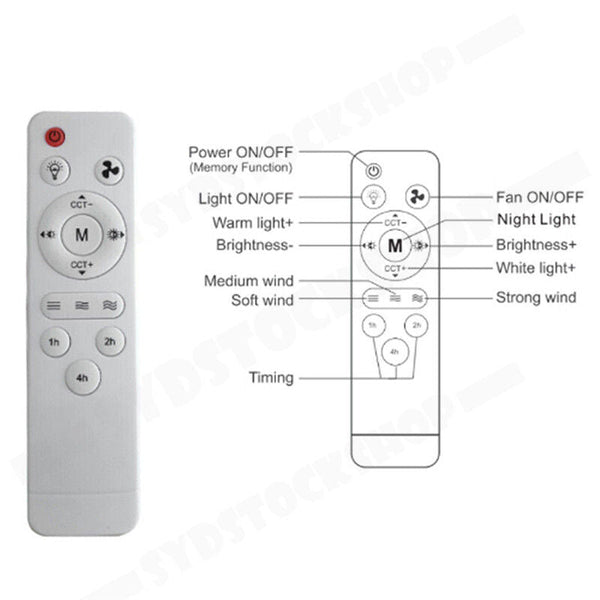 16.5 Ceiling Fan With Led Light 3 Speed Remote Control White Ceiling Fans
