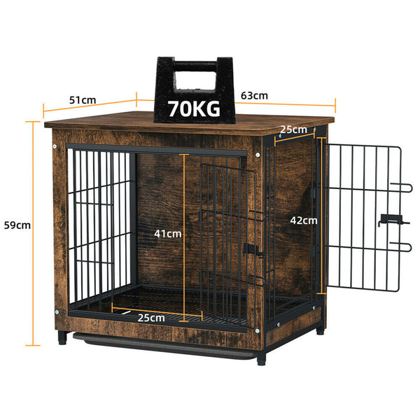 Small Dog Crate Indoor Kennel 63X51x59cm End Table Nightstand Dog Kennels