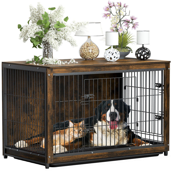 Large Dog Crate Kennel End Table Nightstand 100X59x74cm Dog Kennels