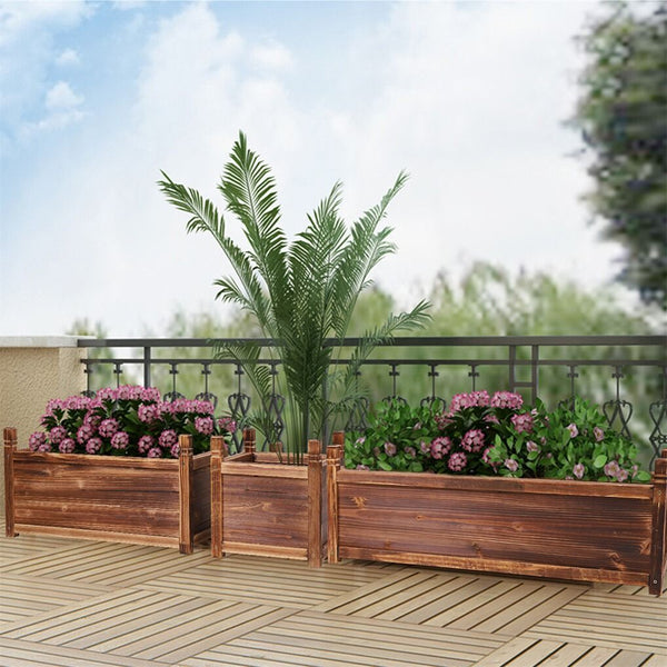 Medium Raised Garden Bed 60X30x33cm Wooden Planter Box Raised Garden Beds