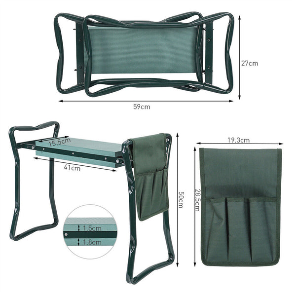 Xxl Garden Kneeler Seat Stool With Pocket 150Kg Load Garden Kneelers & Seats