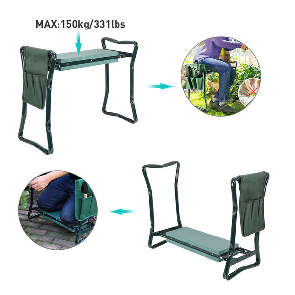 Xxl Garden Kneeler Seat Stool With Pocket 150Kg Load Garden Kneelers & Seats