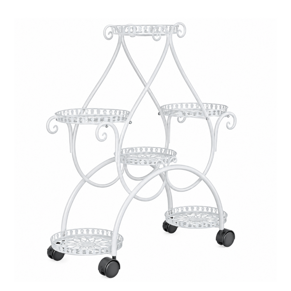 Movable Metal Plant Stand Garden Cart Indoor/Outdoor Decor Plant Stands