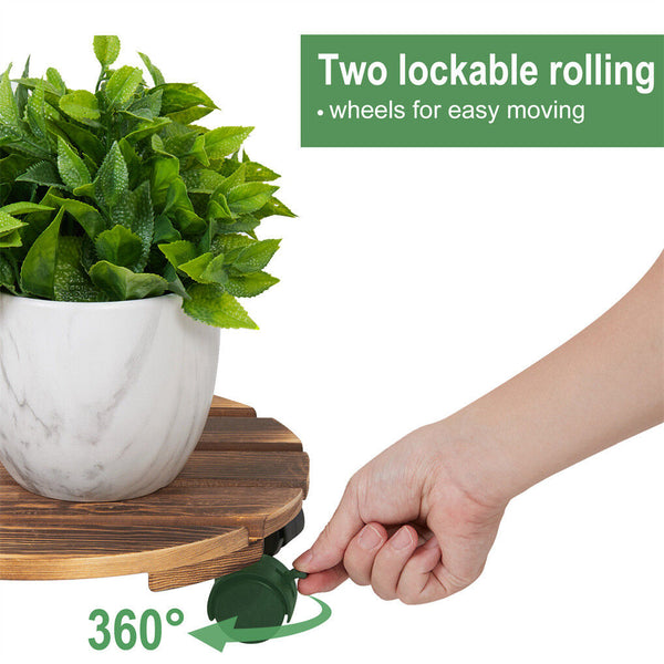 Plant Caddy Stand 2 Pack 360 Degree Rotating Casters Plant Stands